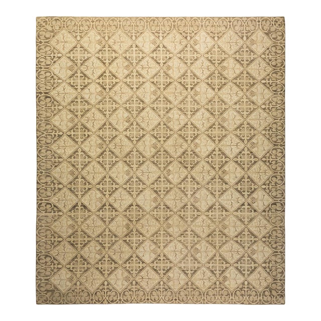 Eclectic Collection Hand-Knotted Area Rug - Beige Collection 8' 2" X 9' 6" For Sale