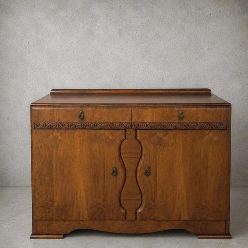 Art Deco Walnut Sideboard with Drinks Cabinet, 1930s For Sale - Image 11 of 11