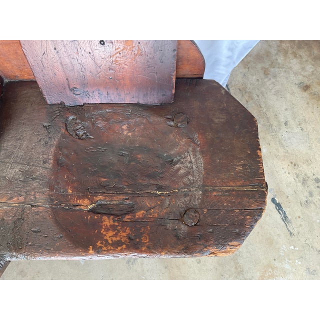Brown Antique 1800's Farmhouse Bench/Table For Sale - Image 8 of 17
