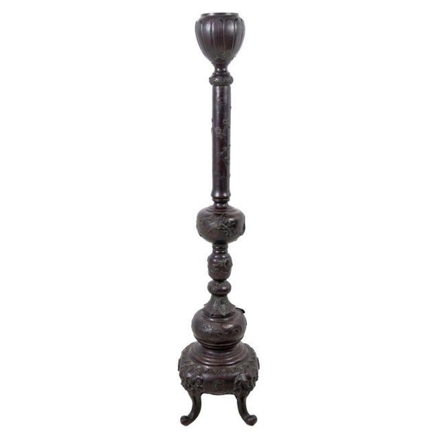 Japanese Meiji Bronze Koro on Stand For Sale - Image 4 of 4