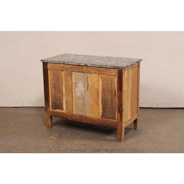 Wood 19th Century French Louis XVI Commode W/ Original Marble For Sale - Image 7 of 11