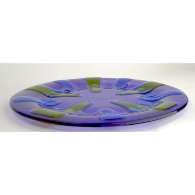 Higgins Glass Modernist Glass Plate by Higgins For Sale - Image 4 of 10