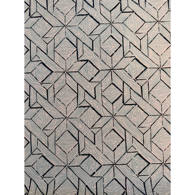 Traditional China Seas Parquetry Blue Turquoise Fabric 6280-03 2 1/2 Yards For Sale - Image 3 of 4