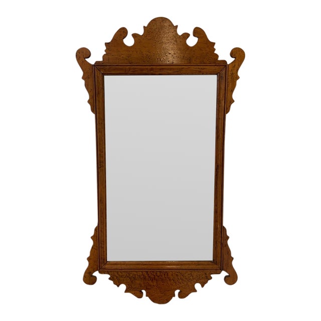 Antique Chippendale Style Bird’s-Eye Maple Wall Mirror For Sale