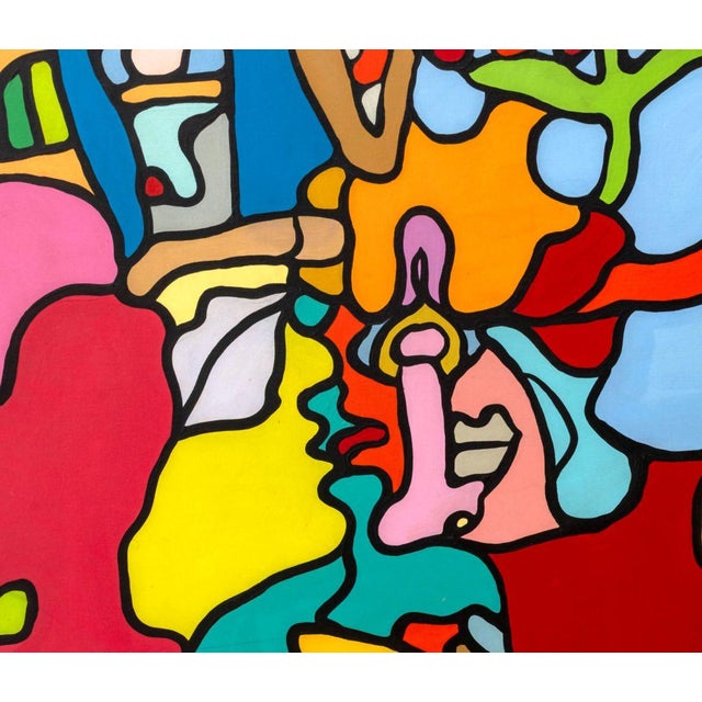 Ruth Mollo (American, XX), Untitled (Abstract Figural Composition), Acrylic on Canvas, 1975, signed and dated lower right,...
