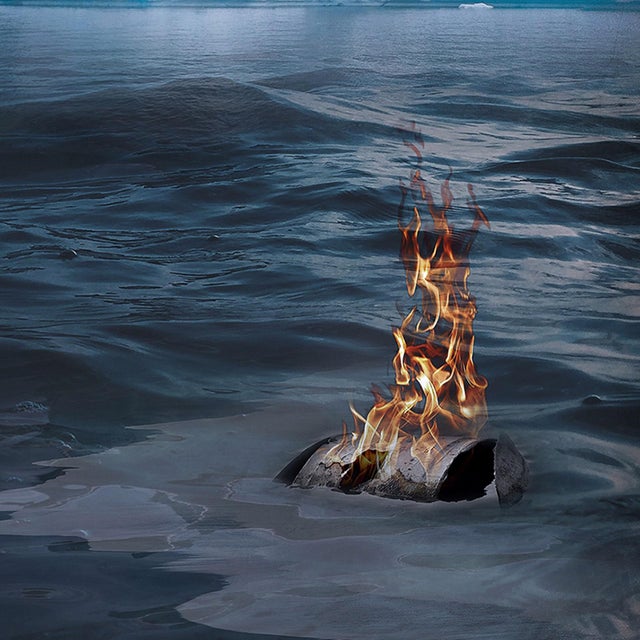 Vanishing Motherland by Marcin Owczarek | Photography - Dye Sublimation on Aluminum of a polar bear on melting ice For Sale - Image 4 of 5