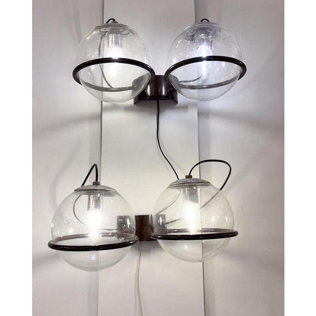 Mid-Century Modern Pair of Wall Lights by Gino Sarfatti, 1960s This piece is attributed to the mentioned designer/maker....