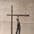 For your consideration, a 1970s Brutalist metal sculpture titled "Savior of Auschwitz," hand-forged in Mexico by the Emaus...