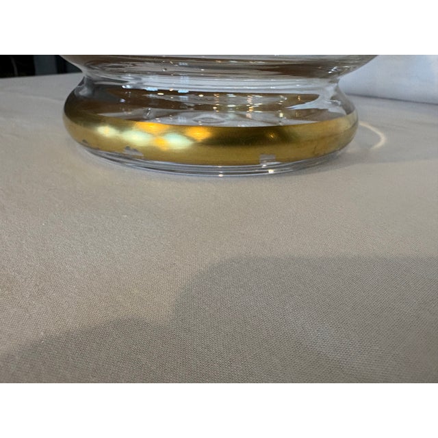 Glass Mid Twentieth Century Hand Painted Chinoiserie Glass Hurricane Vases, a Pair For Sale - Image 7 of 7