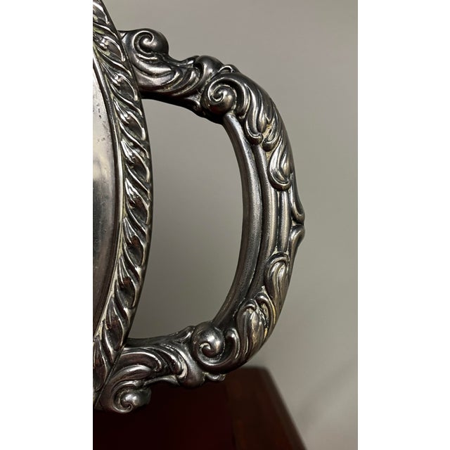Mid-Century Oneida Silver-Plated 25" Grand Oval Butler’s Tray With Etched Victorian Scroll For Sale - Image 15 of 18