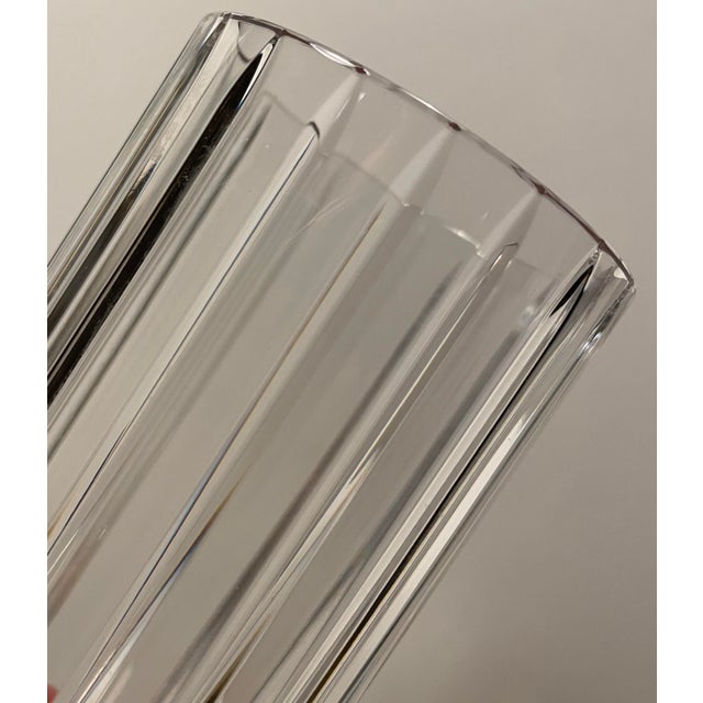 1980s Baccarat Harmonie pattern ribbed crystal vase. Marked on the bottom. 8 inches tall. Combined shipping available,...