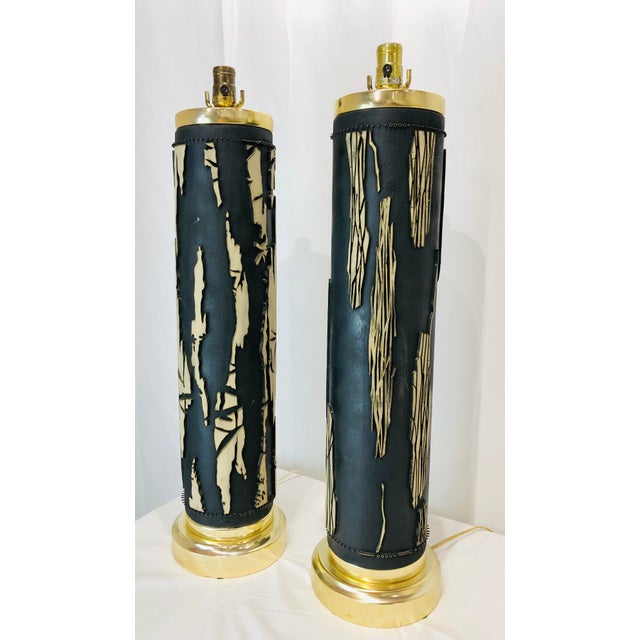 Early 20th Century Wallpaper Roller Table Lamps a Pair Chairish
