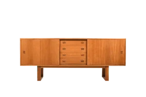 Danish Sled Leg Sideboard in Oak, 1960s.