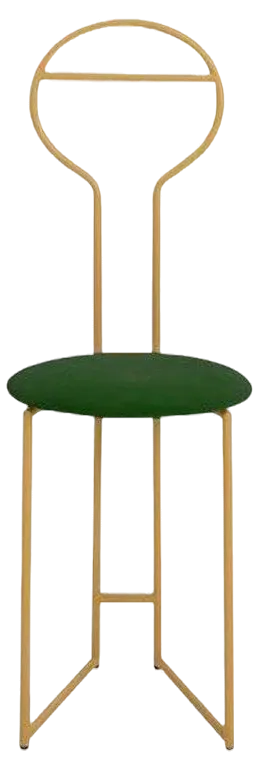 Joly Chairdrobe in Gold with High Back and Smraldo Velvet by Colé Italia