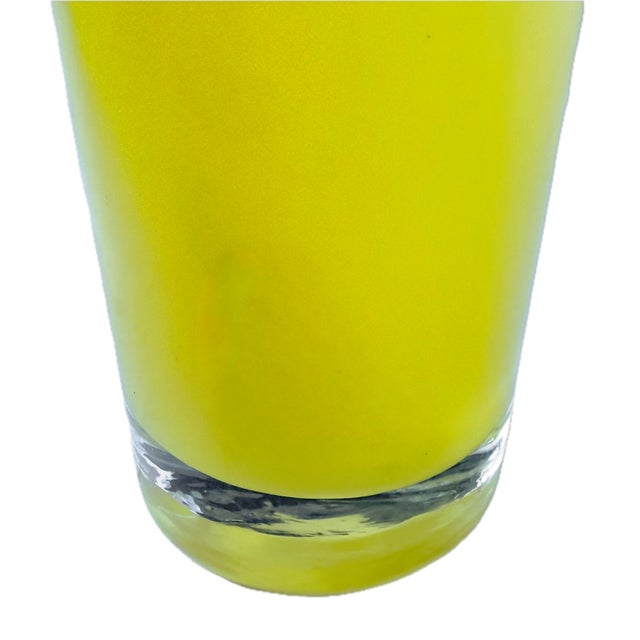 Late 20th Century Vintage Italian Murano Midcentury Yellow Glass Tulip Vase For Sale - Image 5 of 5
