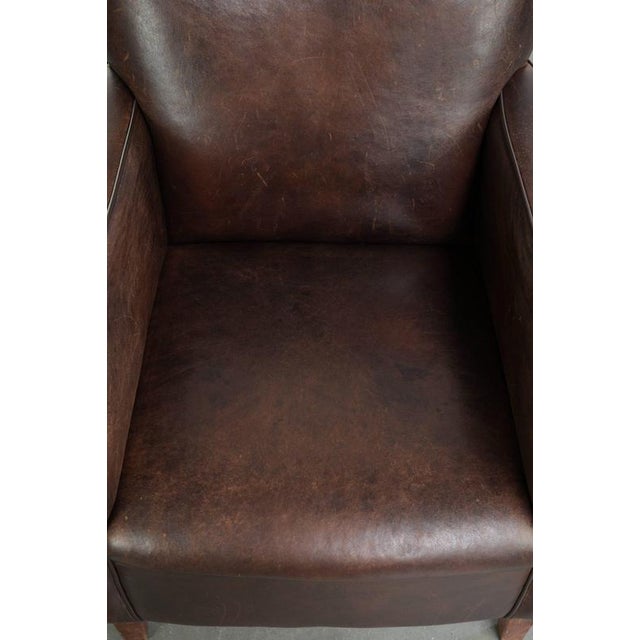 Vintage English Sheepskin Armchair For Sale - Image 6 of 13