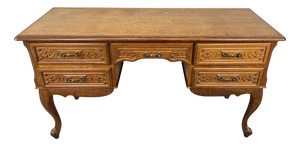 Vintage French Louis XVI Style Carved 5-Drawer Sideboard
