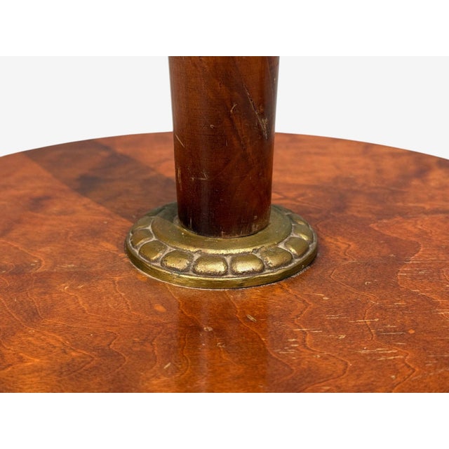 Swedish Art Deco, Floor Lamp, Burl, Brass, Sweden, 1940s For Sale - Image 10 of 13