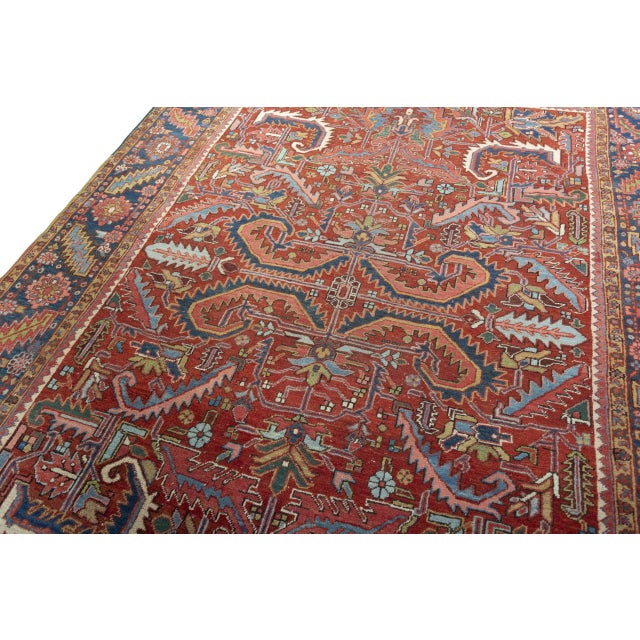 Antique Hand-Knotted Heriz Rug, 1890s For Sale - Image 5 of 13