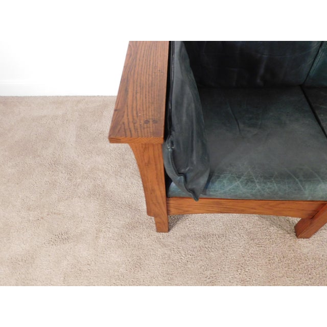 Vintage Kimball Furniture Antique Style Mission Prairie Arts & Crafts Oak Sofa For Sale - Image 12 of 18