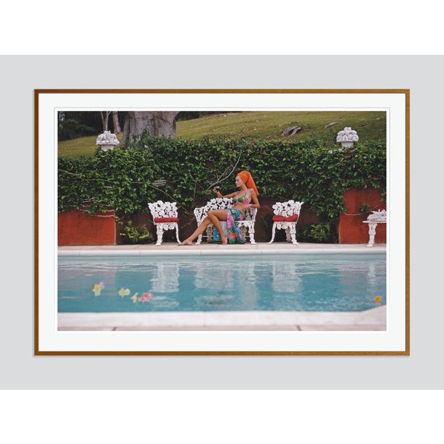 Modern Lounging in Bermuda 1969 by Slim Aarons Framed C-Print For Sale - Image 3 of 3