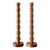 "Franc" Hand Turned Walnut Candle Holders by Lostine, Set of 2 For Sale