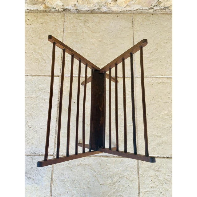 Brown Mid-Century Folding Magazine Rack attributed to Cees Braakman, 1960s For Sale - Image 8 of 18