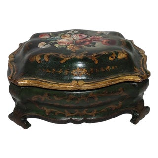 Spanish Polychrome Wooden Box, 1940s For Sale