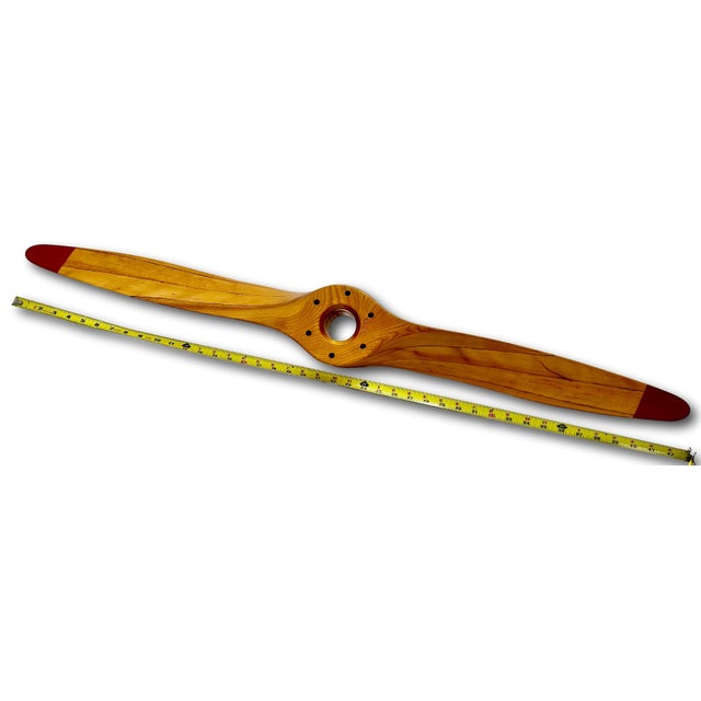 Beautiful Authentic Vintage Hand Made Maple Wood U S Propellers Inc. Airplane Propeller - 44 Inches Long For Sale - Image 15 of 18