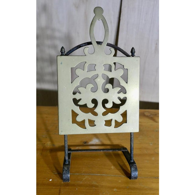 Metal 19th Century Sliding Brass and Iron Adjustable Trivet For Sale - Image 7 of 8