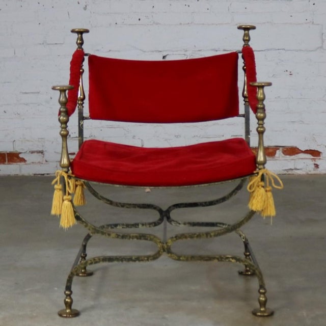 Wrought Iron and Brass Curule Savonarola Chair Mid 20th ... (640 x 640 Pixel)