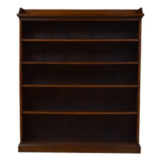 Large Victorian Oak Country Open Bookcase, 1880s For Sale