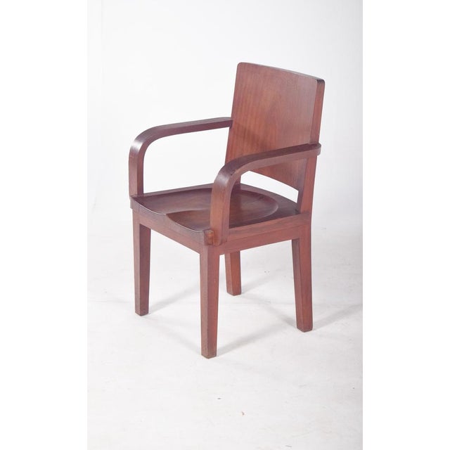 Wood Portuguese Mahogany Desk Armchair, 1920s For Sale - Image 7 of 11