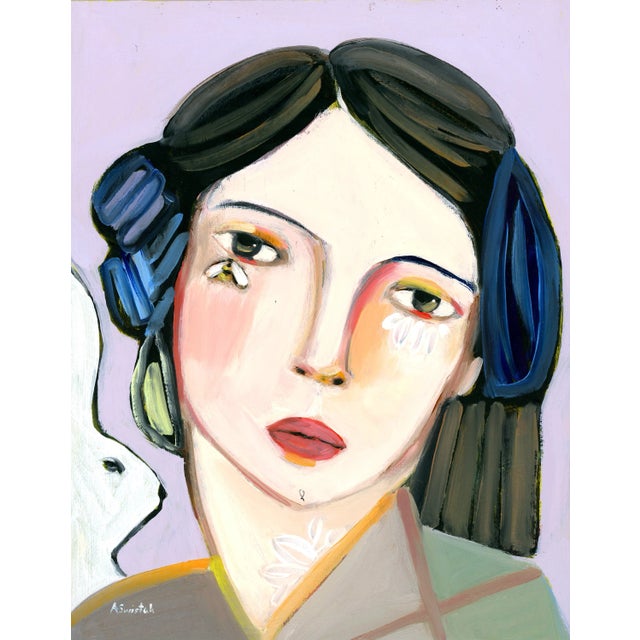 Mlle Galizia Abstract Cubist Oil Portrait by Alexandra Swistak For Sale