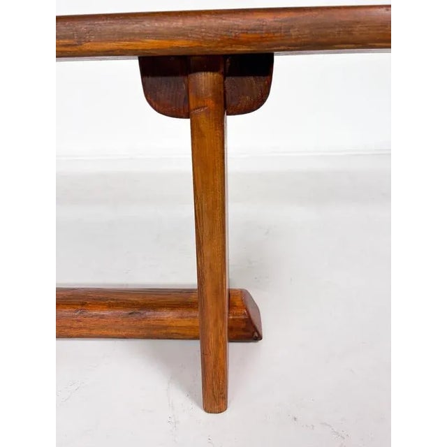 Large Mid-Century Modern Wooden Bench, Italy, 1960s For Sale - Image 4 of 8