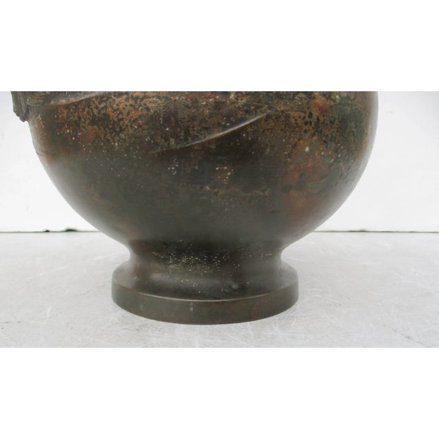 Antique Japanese Bronze Carp Vase For Sale - Image 11 of 13