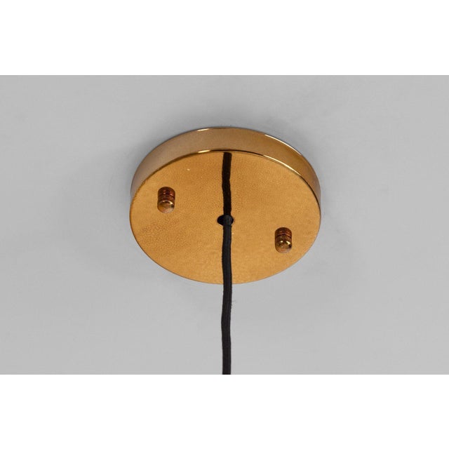 White Vintage Italian Pendant Lamp in Brass and Glass from Stilnovo, 1960s For Sale - Image 8 of 16