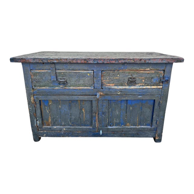 Antique Rustic Farmhouse North India Shop Cabinet For Sale