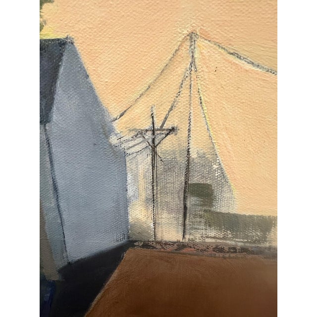 2020s "The End of the Road" Contemporary Impressionist Cityscape in Grays and Orange by Mill Valley Artist Mary Anne McKernie For Sale - Image 5 of 11