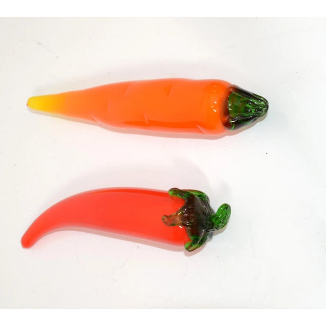 1980 Blown Murano Style Art Glass Set 5 Fruit and Vegetables Italy Mid-Century Modern For Sale - Image 9 of 13