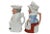 Rare pair of hand-painted antique Staffordshire Punch and Judy character pitchers. Judy has original bonnet lid....