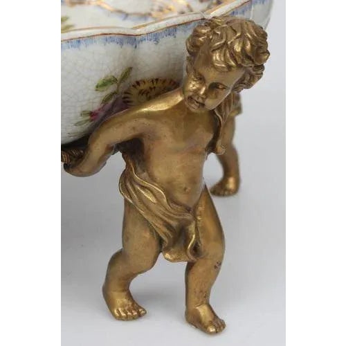 Faience Fruit Vase with Bronze Finish, 1890s For Sale - Image 6 of 12