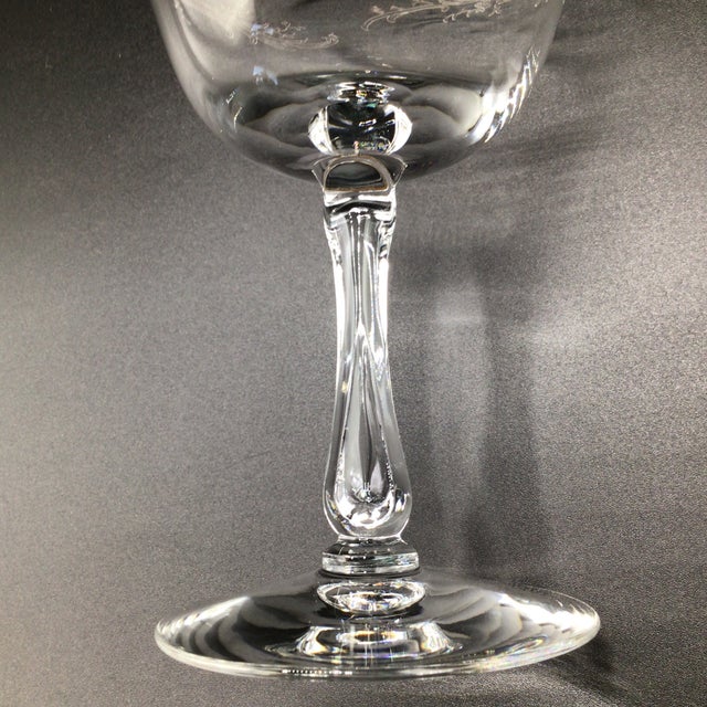 Fostoria Golden Lace Champagne/Sherbet Etched Crystal Coupes With Gold Rim - Set of 6 For Sale - Image 10 of 12