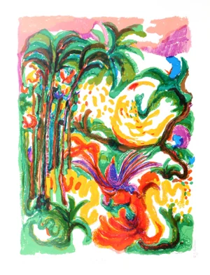 Ronald Julius Christensen, Jungle Birds, Lithograph