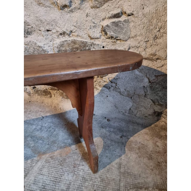 1930s French Cherry Wood Bench, 1930s For Sale - Image 5 of 14