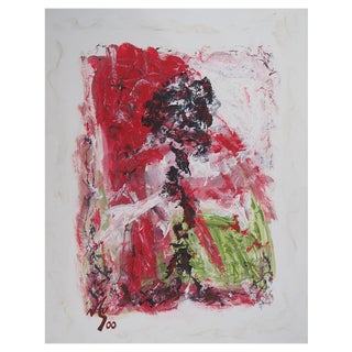 Michel Guignard, Silhouette dans un paysage fauve, 2000, Original Acrylic and Gouache For Sale