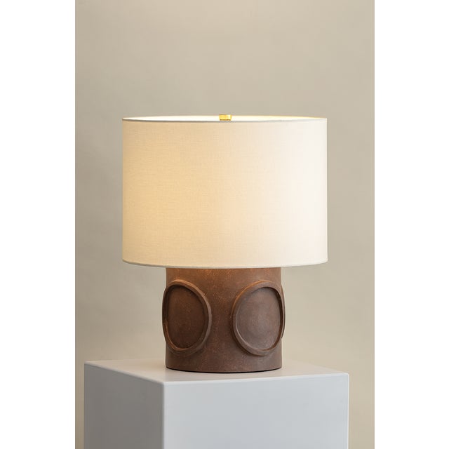 Textile Mitzi Davie 15.75 in. 1 Light Table Lamp in Aged Brass Finish For Sale - Image 7 of 12