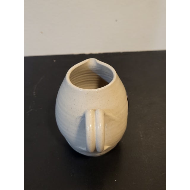 1970s Williamsburg Pottery Salt Glaze Miniature Pitcher Vase For Sale - Image 9 of 16