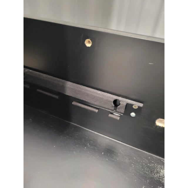 Monumental Vintage Maitland Smith Gold Black 4 Door Flat Screen Tv Hideaway Wall Mounted Cabinet For Sale - Image 10 of 15