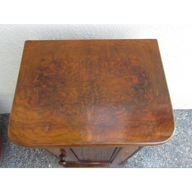 French Antique French Burl Walnut Nightstand For Sale - Image 3 of 18